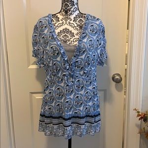 Woman’s two piece short sleeve blouse